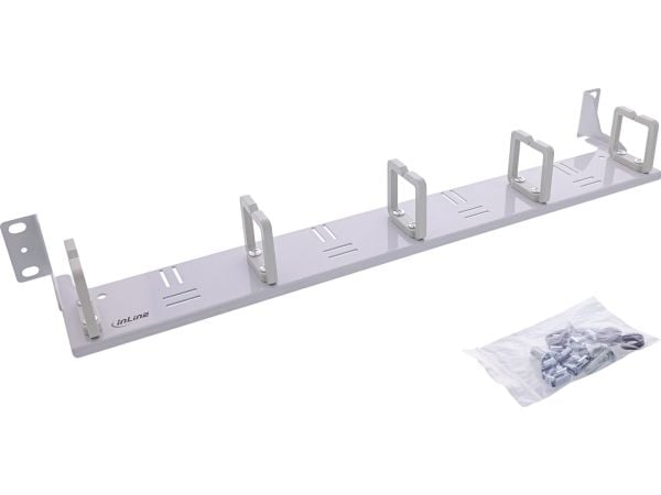EFB InLine® 19" kabelføringspanel, 5 plastbøyler horisontalt, RAL 7035, grå