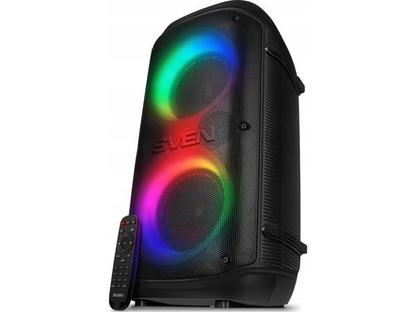 SVEN PS-800 høyttaler, svart (100W, TWS, Bluetooth, FM, USB, Micro SD, LED-skjerm, 4400mAh)