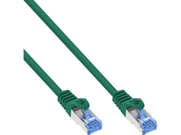 InLine Patch-kabel Cat.6A S/FTP TPE LSZH CCA grønn 10m - Kabel - Nettverk (72600G)