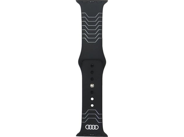 Audi Geometrinen kuvioinen silikonikellohihna Apple Watch 40 / 41 / 42 mm:lle - musta