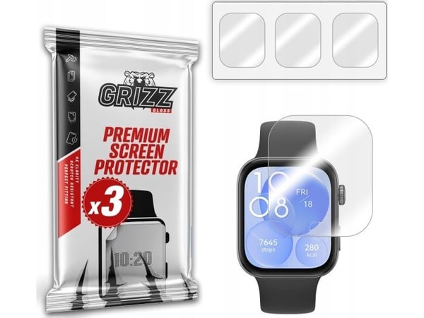 GrizzGlass hydrogeI-folie til Huawei Watch Fit 3