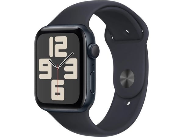 Apple Watch SE (GPS) - 2. generasjon - 44 mm - midnattsaluminium - smartklokke med sportsbånd - fluorelastomer - midnatt - båndbredde: M/L - 32 GB ...