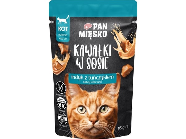 Pan Miesko biter i saus kalkun med tunfisk (voksen) 85g