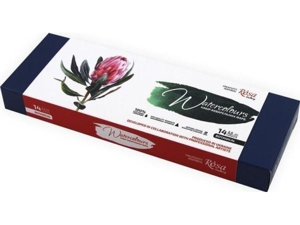 ROSA akvarellfarger i kuler Botanycal 14 farger