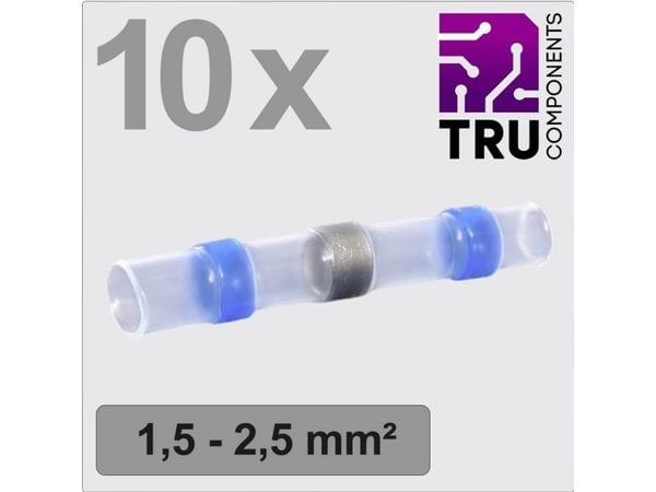 TRU COMPONENTS TC-13448516 Puristusliitin puristusputkella 1,5 mm² 2,5 mm² Täysin eristetty Sininen 10 kpl