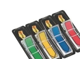 Post-it - Indeksflagg med dispenser - 12 x 44 mm - pil - 96 ark (4 x 24) - gul, blå, grønn, rød