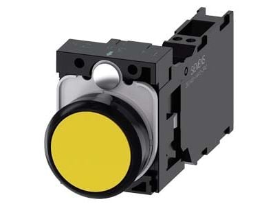 Siemens 3SU1100-0AB30-3FA0, Muovi, Musta, Keltainen, 500 V, 30 mm, 82,7 mm, 40 mm