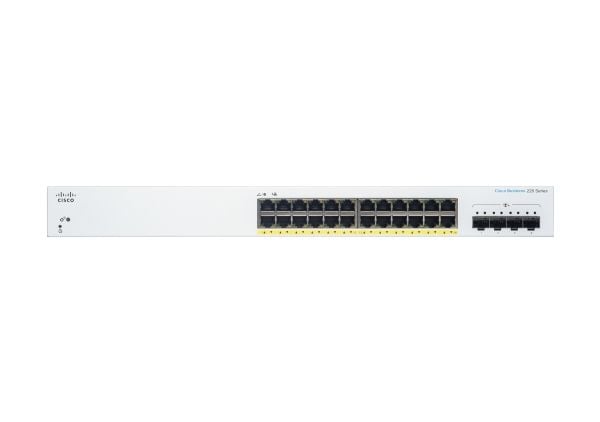 Cisco Business 220 Series CBS220-24FP-4X - Switch - smart - 24 x 10/100/1000 (PoE+) + 4 x 10 Gigabit SFP+ (opplenke) - rackmonterbar - PoE+ (382 W)...