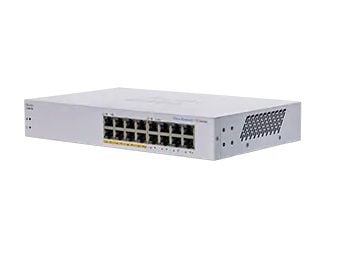 Cisco Business 110 Series 110-16PP - Switch - ikke-styrt - 8 x 10/100/1000 (PoE) + 8 x 10/100/1000 - rackmonterbar, stasjonær, veggmonterbar - PoE ...