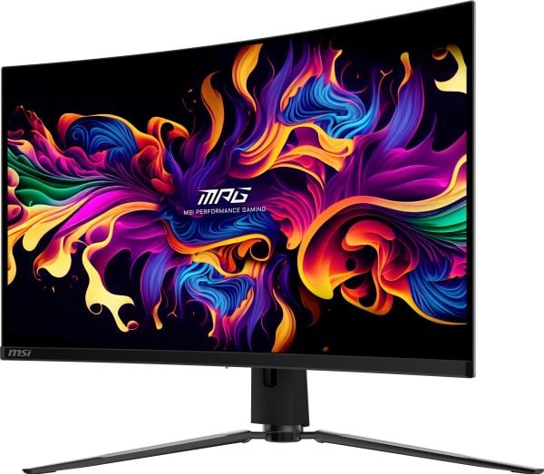 MSI MPG 321CURX QD-OLED, 80 cm (31.5"), 3840 x 2160 piksler, 4K Ultra HD, QD-OLED, 0,05 ms, Svart