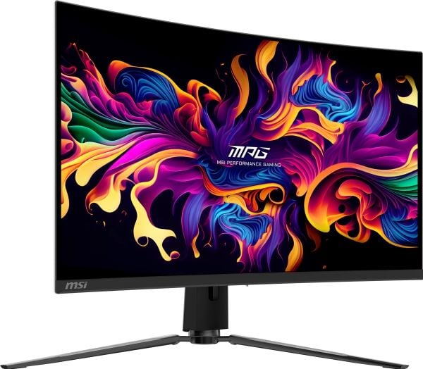 MSI MPG 321CURX QD-OLED, 80 cm (31.5"), 3840 x 2160 piksler, 4K Ultra HD, QD-OLED, 0,05 ms, Svart