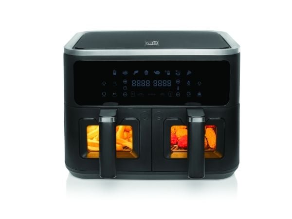Fritel SnackTastic 8480 DUO, Varmluftfrityrkoker, 9 l, 1,35 kg, 40 °C, 200 °C, 8 personer