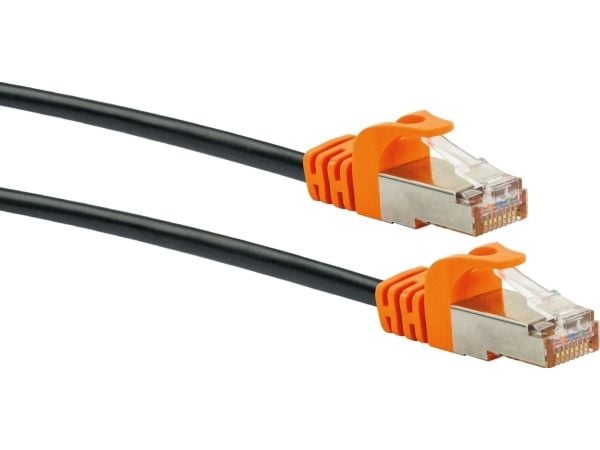 Schwaiger CKO7020 531, 2 m, Cat7, S/FTP (S-STP), RJ-45, RJ-45, Sort, Oransje
