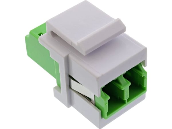 InLine® Valokuituliitin valkoinen, duplex LC/LC, yksittäinen, vihreä, keraaminen (89988G)