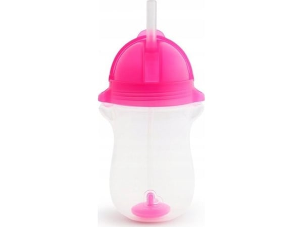 MUNCHKIN drikkeflaske med sugerør og håndtak, rosa, 12 m+, 296 ml, 01246201