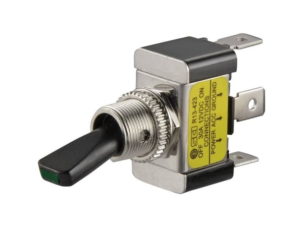 TRU COMPONENTS vippebryter for bil TC-R13-423L GREEN 12 V/DC 30 A 1x Av/På