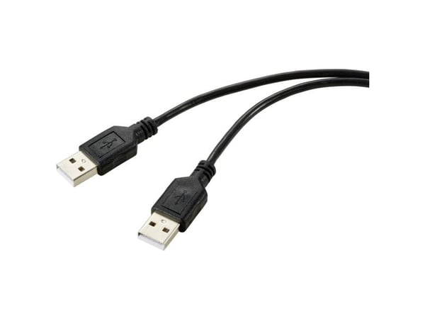 Renkforce USB-kaapeli USB 2.0 USB-A Stecker, USB-A Stecker 1.00 m Schwarz PVC Sleeve RF-5771508 (RF-5771508)