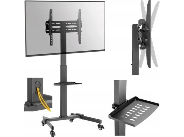 Cabletech holder til mobil-TV – stativ med hylle