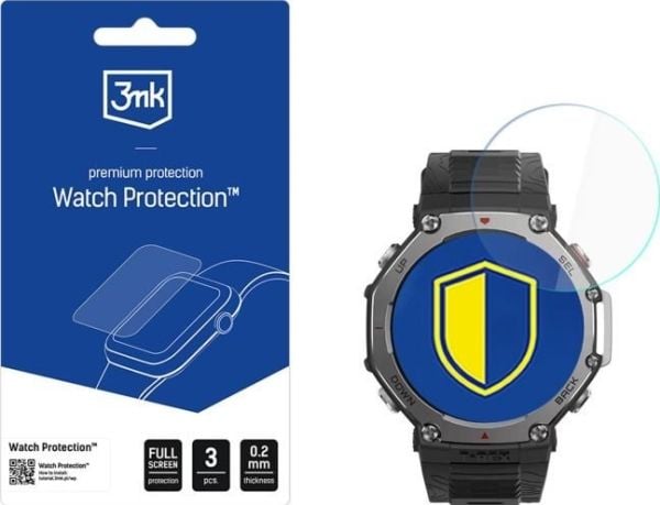 3MK Watch Protection, Watch Screen Protection, Amazfit, T-Rex 3, Glass, 3 stk.