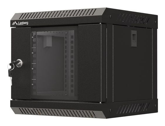 Lanberg - Rack skap - veggmonterbar - svart, RAL 9004 - 4U - 10"