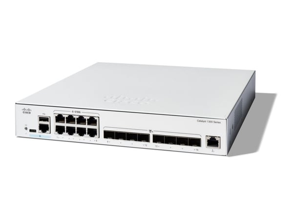Cisco Catalyst 1300-16XTS - Switch - L3 - smart - 8 x 10GBase-T + 8 x 10 Gigabit SFP+ - rackmonterbar - återanvänd