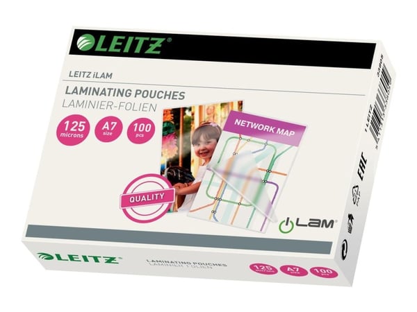 Leitz - 100-pack - glanset - A7 (74 x 105 mm) lamineringspunger