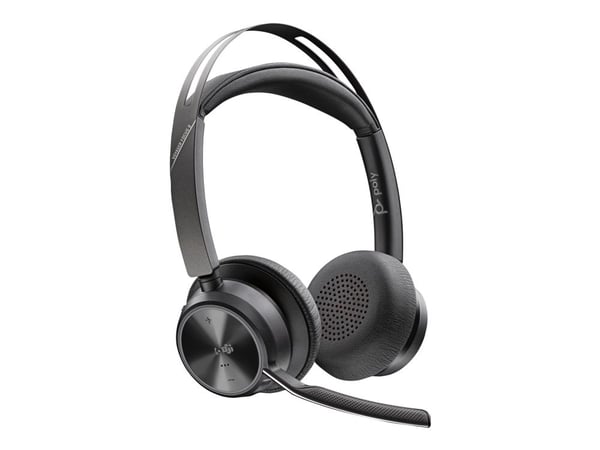 HP Poly Voyager Focus 2-M - Hodesett - on-ear - Bluetooth - trådløs - aktiv støydemping - USB-C via Bluetooth-adapter - svart - Certified for Micro...