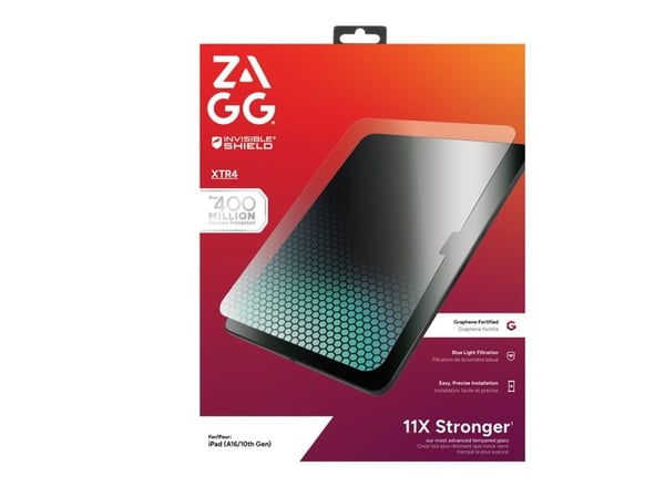 ZAGG InvisibleShield Glass XTR4 - Skjermbeskyttelse for nettbrett - glass - for Apple 10.9-inch iPad (10. generasjon); iPad (A16)