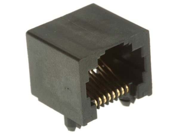 Molex MOL DataCom &amp; Specialty Cat 3 Mod Jack/Plug 438600001 Buchse Schwarz 1 - Korkeus: 13.21 mm - Liitäntä: Juotos - Väri: Musta - Materiaali:...