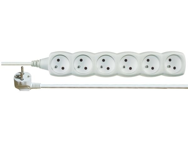 Emos 1902060200, Perus, Valkoinen, 6 AC-pistorasia(a), 2 m, 250 V, 10 A