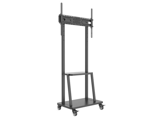 TECHly - Vogn - for LCD/LED-display - med hylle - svart - skjermstørrelse: 32"-70"