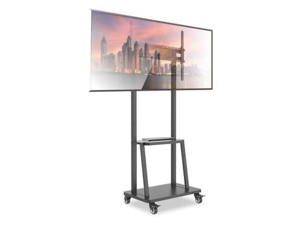 TECHly - Vogn - for LCD/LED-display - med hylle - svart - skjermstørrelse: 32"-70"
