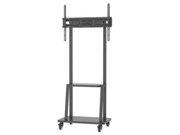TECHly - Vogn - for LCD/LED-display - med hylle - svart - skjermstørrelse: 32"-70"