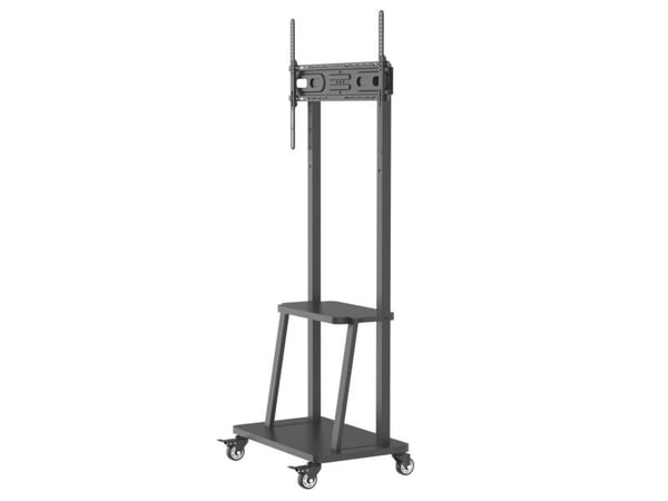 TECHly - Vogn - for LCD/LED-display - med hylle - svart - skjermstørrelse: 32"-70"