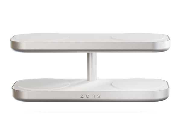 ZENS Quattro Charger Pro 4 - Trådløst ladestativ + AC-strømadapter - 15 watt - 4 utgangskontakter (magnetisk) - hvit