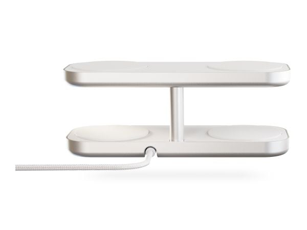 ZENS Quattro Charger Pro 4 - Trådløst ladestativ + AC-strømadapter - 15 watt - 4 utgangskontakter (magnetisk) - hvit