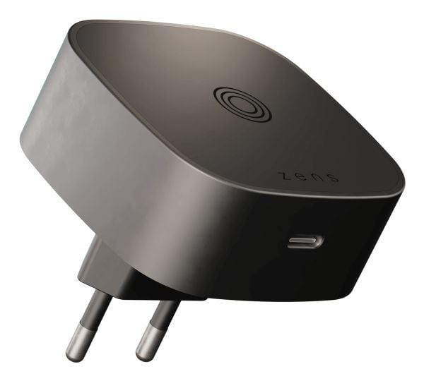 ZENS - Trådløst ladestativ / strømadapter - 18 watt (USB-C) - svart
