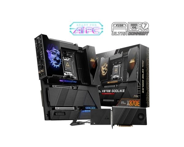 MSI MEG X870E GODLIKE - Hovedkort - utvidet ATX (E-ATX) - Socket AM5 - AMD X870E Chipset - USB-C 3.2 Gen 2x2, USB 3.2 Gen 2, USB 3.2 Gen 1, USB4 - ...