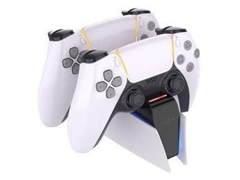 FIXED - Ladestativ - 2 utgangskontakter (PS5-kontrollerkontakt) - svart, hvit