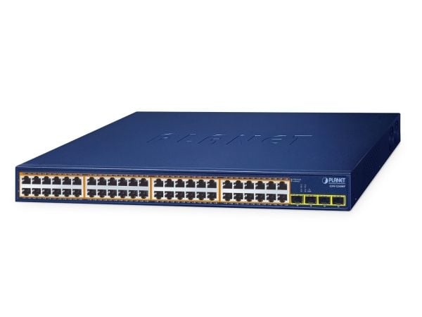 PLANET 48-Port 10/100/1000T 802.3at GSW-5240HP, Hallitsematon, Gigabit Ethernet (10/100/1000), Täysin kaksipuolinen, Power over Ethernet -tuki, Tel...