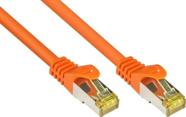 RJ45 patchkabel Cat.7 råkabel med RNS®, S/FTP, PiMF, halogenfri, 600MHz, OFC, orange, 0,5 m (8070R-005O)