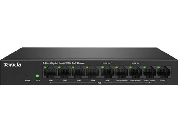 Tenda G0-8G-PoE, Ethernet WAN, Gigabit Ethernet, Sort