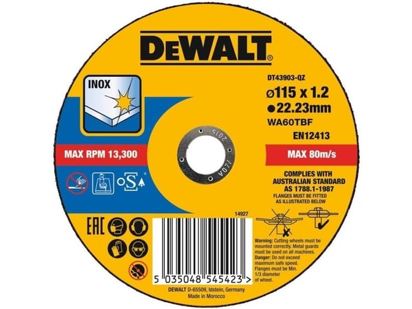 DeWALT DT43903-QZ, levyleikkuri, 11,5 cm, DeWALT, Tasainen keskiosa, 2,22 cm, Monivärinen