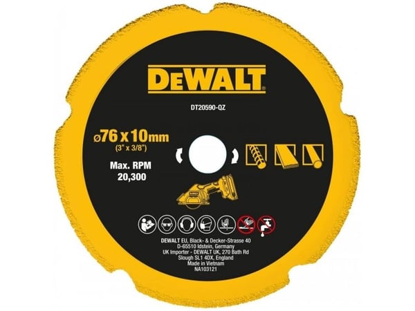 hiomalaikka timanttihiomalaikalla 76mm DeWALT [DT20590-QZ] kipsilevyjen, metallin ja muiden materiaalien hiomiseen
