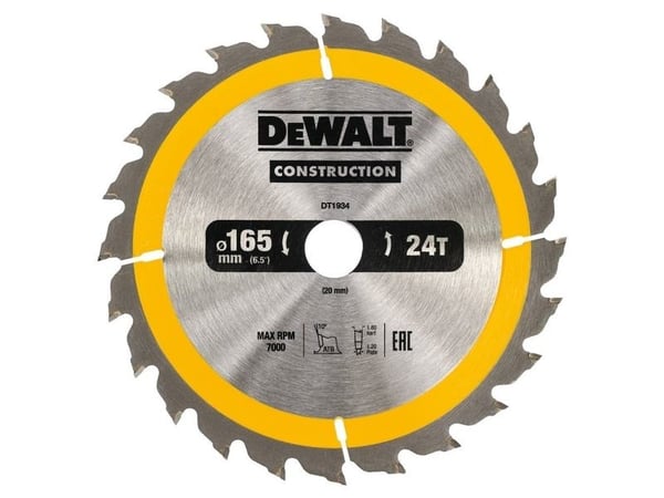 Dewalt pyörösaha 165x20mmx24z - DT1934-QZ - DT1934-QZ