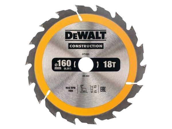 Dewalt pyörösaha 160x20mmx18z - DT1931-QZ - DT1931-QZ
