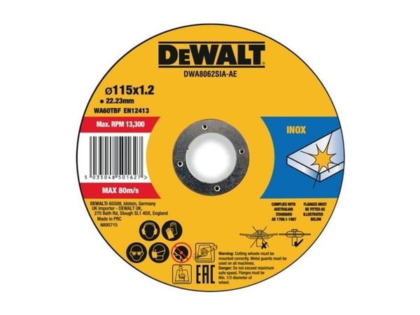 DeWALT DWA8062SIA-AE, Klippskiva, 11,5 cm, DeWALT, 2,22 cm, 1,2 mm, Gul