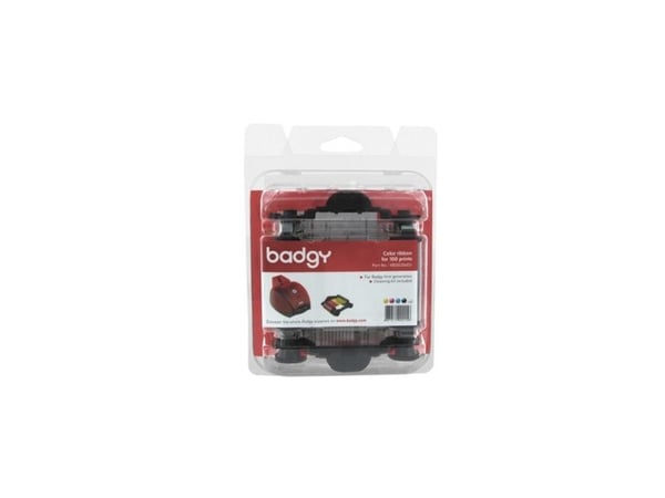 Evolis Ribbon & Cleaning Kit badgy 100p, Badgy, 100 sivua, Musta, Sininen, Vaaleanpunainen, Valkoinen, Keltainen, Badgy, Kupla