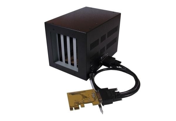 EXSYS PCI-Express Bus to 4x PCI Slot Expansion Box, PCIe, Musta, CE, FC, ROHS, WHQL, Texas Instruments, DC, 12 V