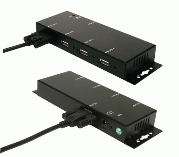 EXSYS External 4 Port USB 2.0 HUB, 480 Mbit/s, Sort, Metall, CE, FC, ROHS, Win 98SE, ME, 2000, XP, Vista, Server 2003 Linux Mac OS, 250 g
